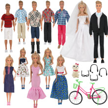 Ztweden 33pcs papu?e haine ?i accesorii pentru papu?a pentru baie?i ?i fete de 12 inci include 20 de haine pentru cama?a costum de blugi ?i rochi
