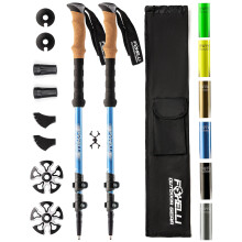 Ples de randonnee Foxelli Pack 2-PC Polon de randonnee legere plitable Aircraft fort Aluminium Sticks de marche reglables avec des poignees de l