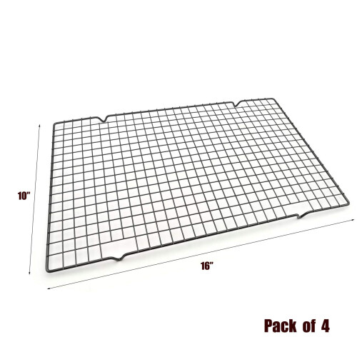 Foxwelkin Ράφι Ψησίματος 16"x 10" - Ψύξτε Μπισκότα Κέικ Ψωμιά - Βαρέως Τύπου (4 τεμάχια) 2