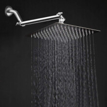 Harjue haute pression grande piste de douche de pluie carree en acier inoxydable avec douche bras cascade complete couverture corporelle facile a