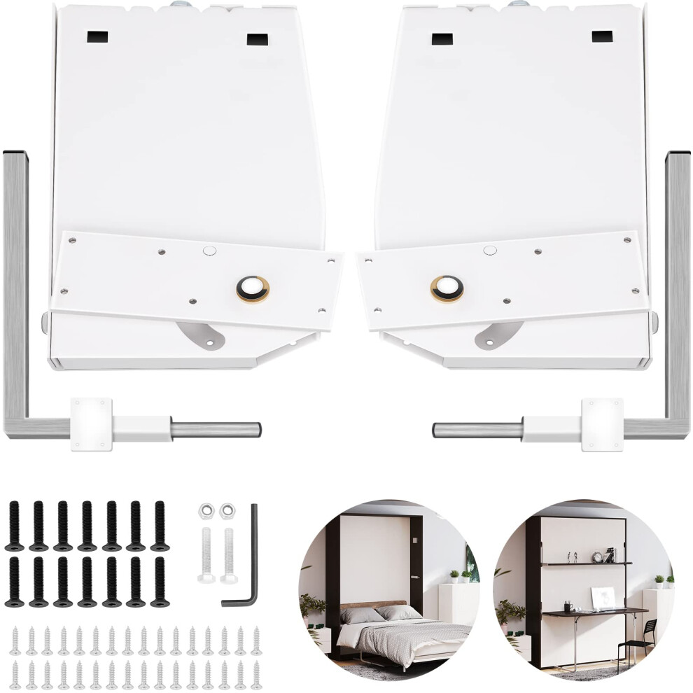 Happybuy Murphy Mounting Wall Springs Mechanism Heavy Duty Support Hardware DIY Kit for King Queen Bed (Vertical) White