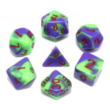 DND Tärningsset Lila & Grön RPG Polyhedral Tärningar för Dungeons and Dragons D&D Pathfinder