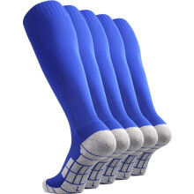 Calzini da calcio CWVLC per ragazzi, 5 paia, per bambine e bambini, per softball, sportivi, sportivi, alti fino al ginocchio, lunghi, in cotone,