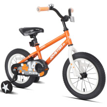JOYSTAR 12 Zoll Pluto Kinderfahrrad mit St tzr dern f r 3- bis 4-j hrige Jungen und M dchen, Kleinkinder, BMX-Fahrrad, Orange