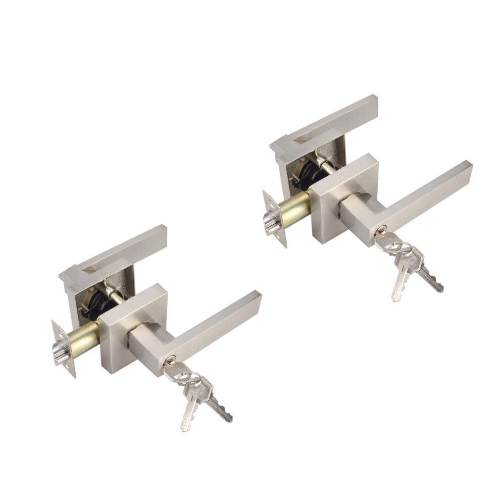Newbang Keyed Entry Lever Lock For Exterior Door And Front Door Heavy Duty Lever Door Lock Handle Satin Nickel Finish 6131637224096