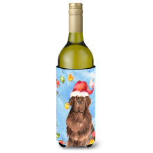 """"Caroline's Treasures CK2487LITERK Weihnachtsbeleuchtung Neufundland Weinflasche Hugger Cold-Beverage-Koozies 750 ml Mehrfarbig""""