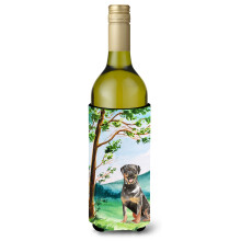""""Caroline's Treasures CK2562LITERK Under The Tree Rottweiler Wine Bottle Hugger cold-beverage-koozies 750 ml Multicolor""""