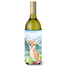 Caroline's Treasures CK1983LITERK Mountian Flowers Chihuahua Weinflasche Hugger Cold-Beverage-Koozies 750 ml Mehrfarbig