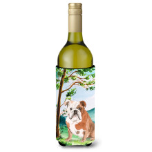 """"Caroline's Treasures CK2014LITERK Under The Tree Englische Bulldogge Weinflasche Hugger Cold-Beverage-Koozies 750 ml Mehrfarbig""""