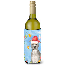 Caroline's Treasures Christmas Staffordshire Bull Terrier Weinflasche Hugger Cold-Beverage-Koozies 750 ml Mehrfarbig