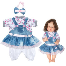 Reborn Baby Doll Roupos Denim Denim Tene para 17 a 22 polegadas Reborn Doll Girl Girl Baby Clothing 20 polegadas Conjuntos de beb    Reborn Dolls C