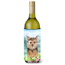 Caroline's Treasures CK1971LITERK Mountian Flowers Norwich Terrier Weinflasche Hugger Cold-Beverage-Koozies 750 ml Mehrfarbig