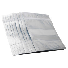 Ellbest 100 Stck Stand-up-Druckverschlussbeutel, 3,15 mm, durchsichtige silberne Aluminium-Mylar-Folien-Plastiktten, 13 x 18 cm, wiederverschlieba