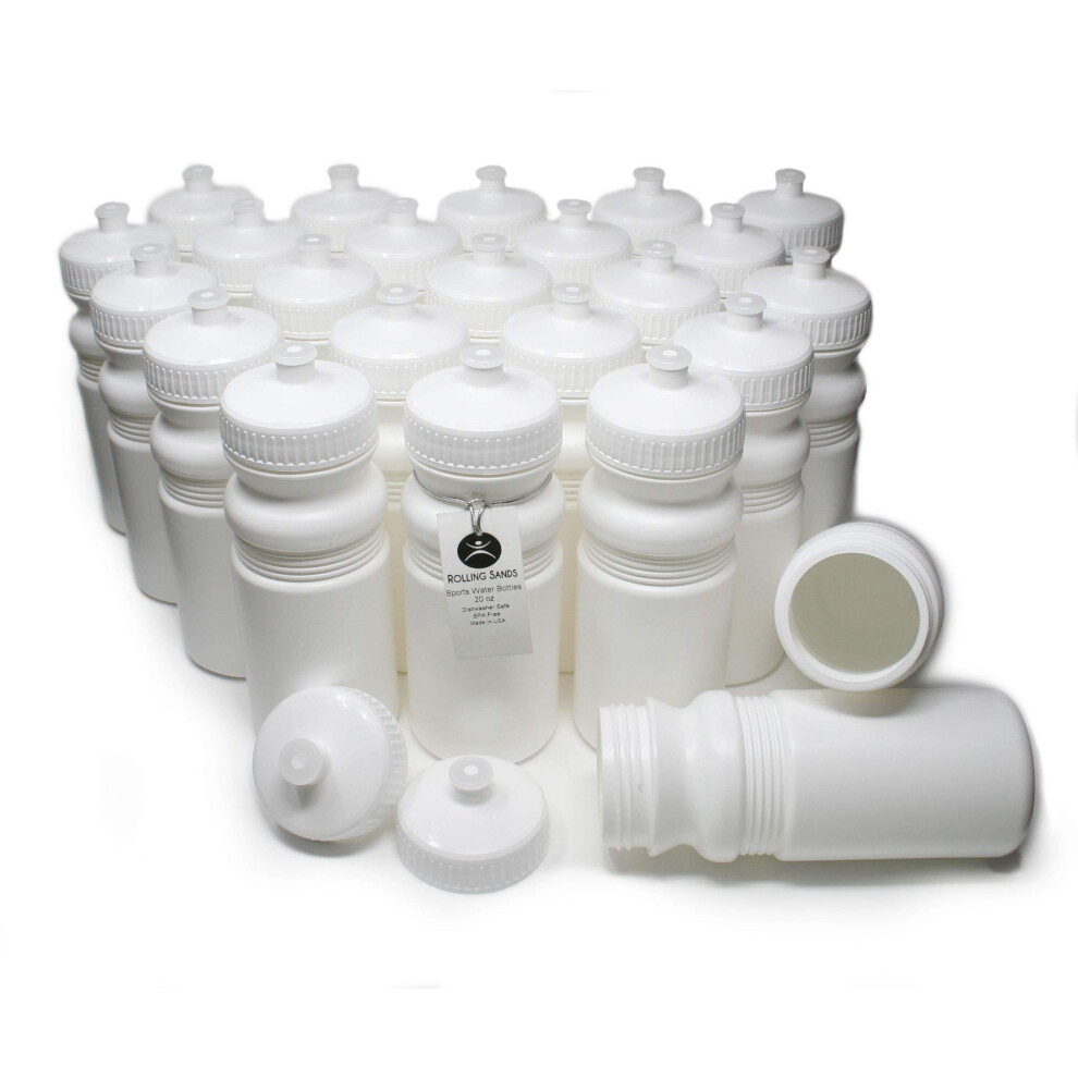 Rolling Sands Sport-Wasserflaschen, 590 Ml, 24Er-Pack, Bpa-Frei, Hergestellt In Den Usa, Sp Lmaschinenfest, Wei-image