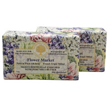 Wavertree & London Flower Market Duftende naturlig s?be (2 barer) 7 oz fugtgivende franske tredobbelte s?bebarer beriget med sheasm?r - rene plan