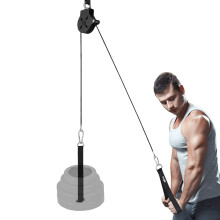 Yes4All Kabelpoelie Bevestiging Enkele Set - 2-inch Olympische Bars Compatibel met LAT Pulldown Pulley & Home Gym Pulley A. Zwart - Enkel