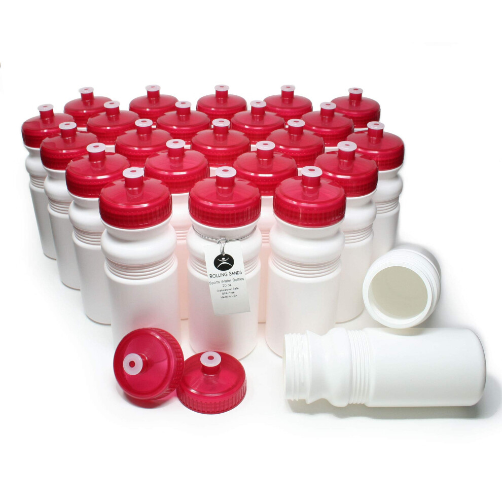 Bouteilles d'eau de sport Rolling Sands de 20 onces, paquet de 24, sans BPA, fabriqu   es aux    tats-Unis, lavables au lave-vaisselle, bouteilles bl