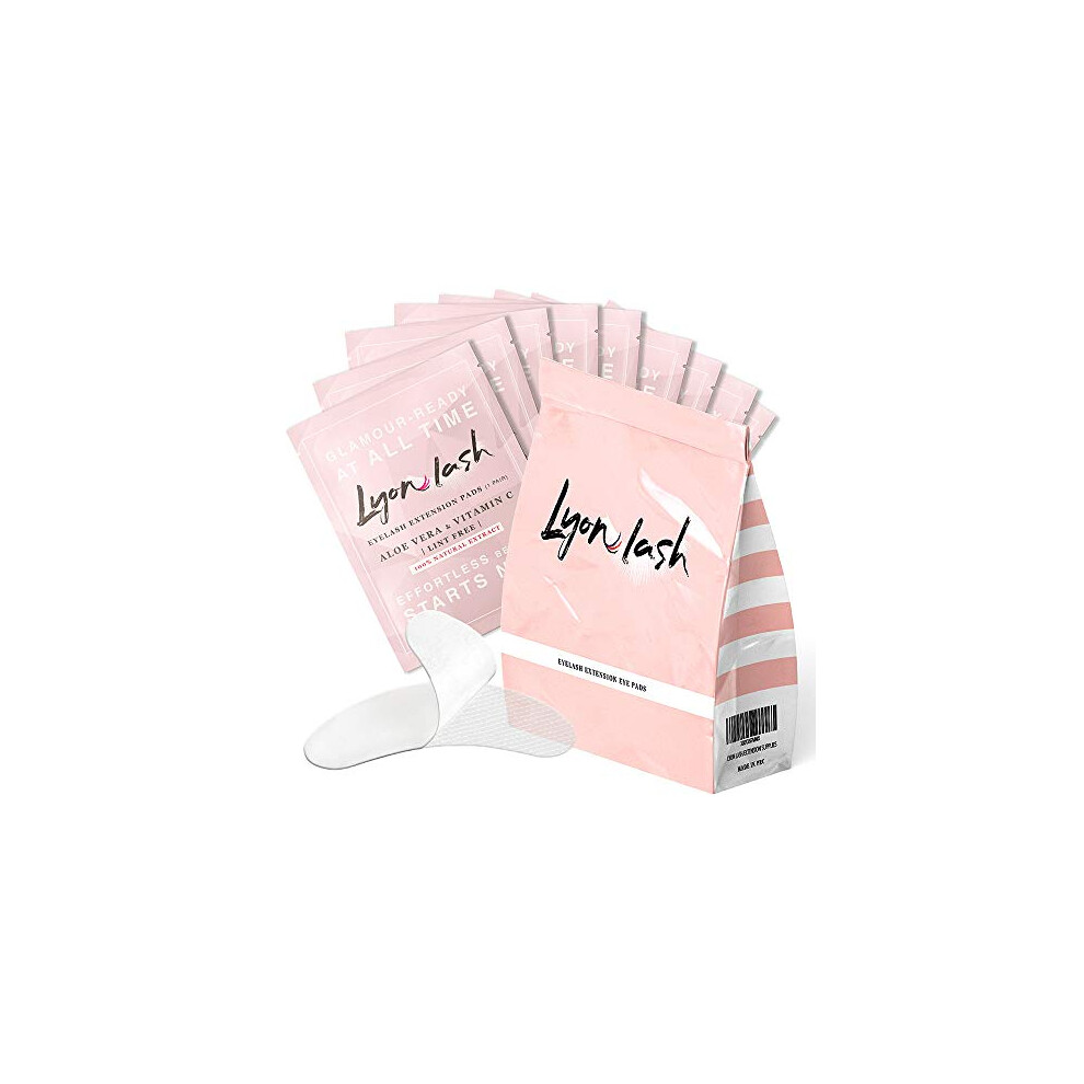 Van-Rensburg/Rice/Auvity/Christie/Cornwell/Lyon/+ 100 Pairs Eyelash Extension Under Eye Gel Pads By Lyon Lash - Lint Free With Aloe Vera Hydrogel Eye Patches Premium Eyelash Extension Supplies & Beau