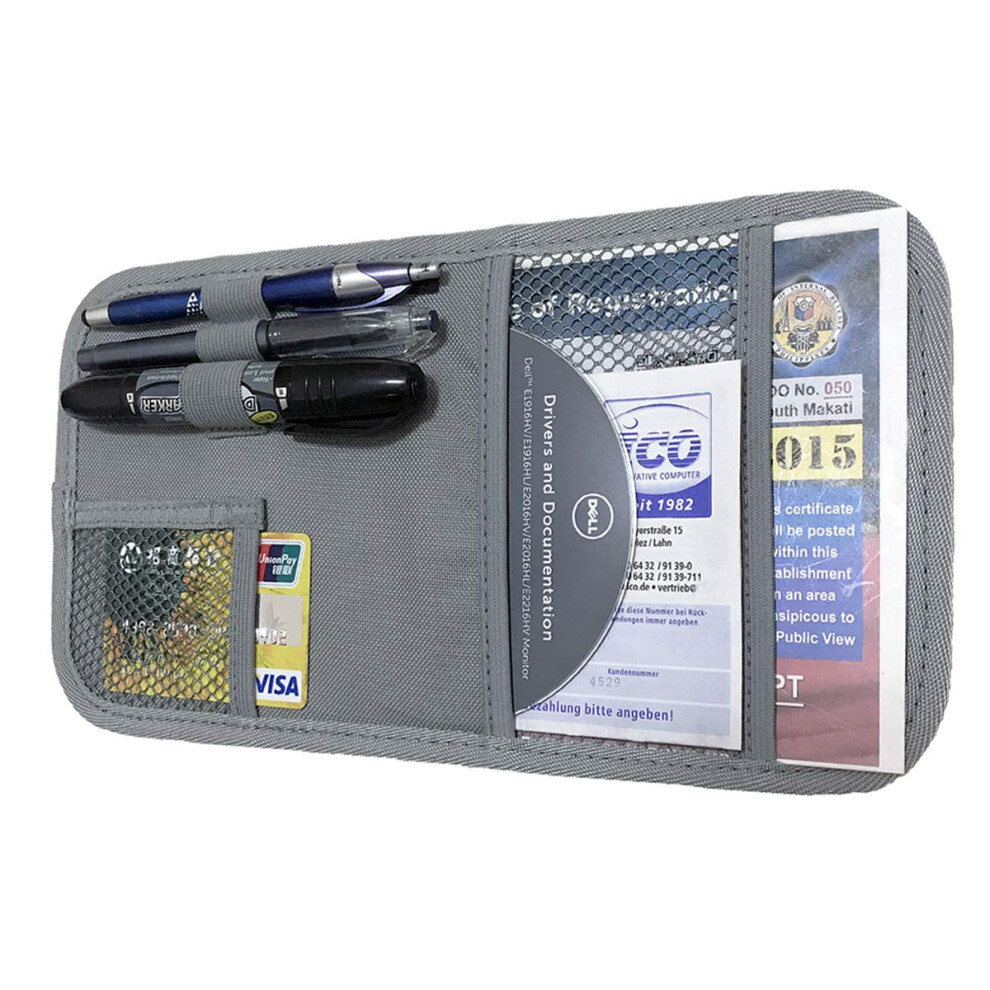 Zuggear Car Sun Visor Organizer Auto Visor Holder Interior Accessories Pocket Organizer - Car Registration Holder Document Storage Pouch Pen Holder - 712201478167