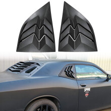 Seitenfensterlamellen matt Schwarz ABS für Dodge Challenger 2008-2024 - Privatsphäre, Hitze-Reduzierung, passgenau, ohne Bohren