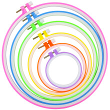 Similane 6 Stck Stickrahmen, Kunststoff, kreisfrmig, Kreuzstich-Reifenring, 8,6 cm bis 25,9 cm (mehrfarbig), fr Stickerei und Kreuzstich