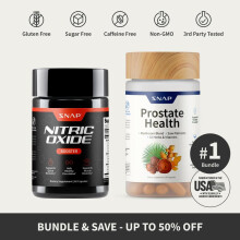Snap Supplements - Nitric Oxide Booster 60ct + Prostate Health Bundle - Natural Supplement Capsules - Support Blood Circulation & Prostate Health