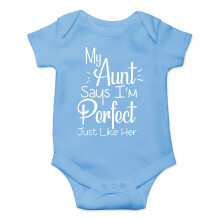 Min tante siger, at jeg er perfekt lige som hende - Sjov s?d sp?db?rnslygte i ?t stykke babybody (lysebl? nyf?dt)
