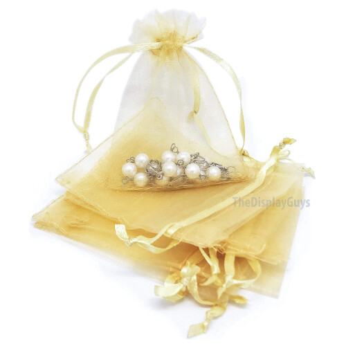 Organza zakjes Oranje Groot 17x24cm 10stuks Krabbendam Kadoverpakking