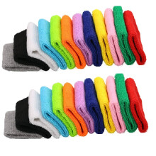 OLIREXD 12 Pairs (24 PCS) Colorful Sports Wristbands Cotton Sweatband Wristbands Wrist Sweatbands Wrist Sweat Bands for for Men and Women Good for T