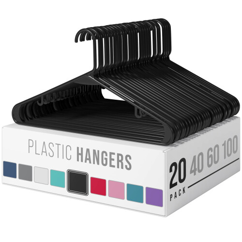 50 Grucce Appendiabiti In Plastica Nera – Salvaspazio, Resistenti, Per Armadio E Uso Quotidiano - 4