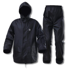 Commerci?le regenjas met broek voor heren en dames, regenpakken, waterdicht, zware uitrusting voor slecht weer, zwart, medium