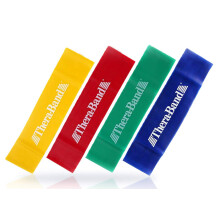 THERABAND Resistance Band Loop Set  Pack of 4  12 Inch Band Loop Kit for Legs & Butt Workouts  Beginner to Advanced Levels for Exercise  Rehab  Physic