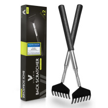 Gratte-dos Villkin (lot de 2) - Gratte-dos t   lescopique extensible en acier inoxydable pour hommes et femmes contre les d   mangeaisons - Noir