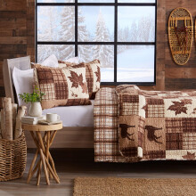 Great Bay Home Lodge Bedspread Twin/Twin XL Size Kid's Quilt Set with 1 Sham. Cabin 2-Piece Reversible All Season Quilt Set. Rustic Quilt Coverlet Be