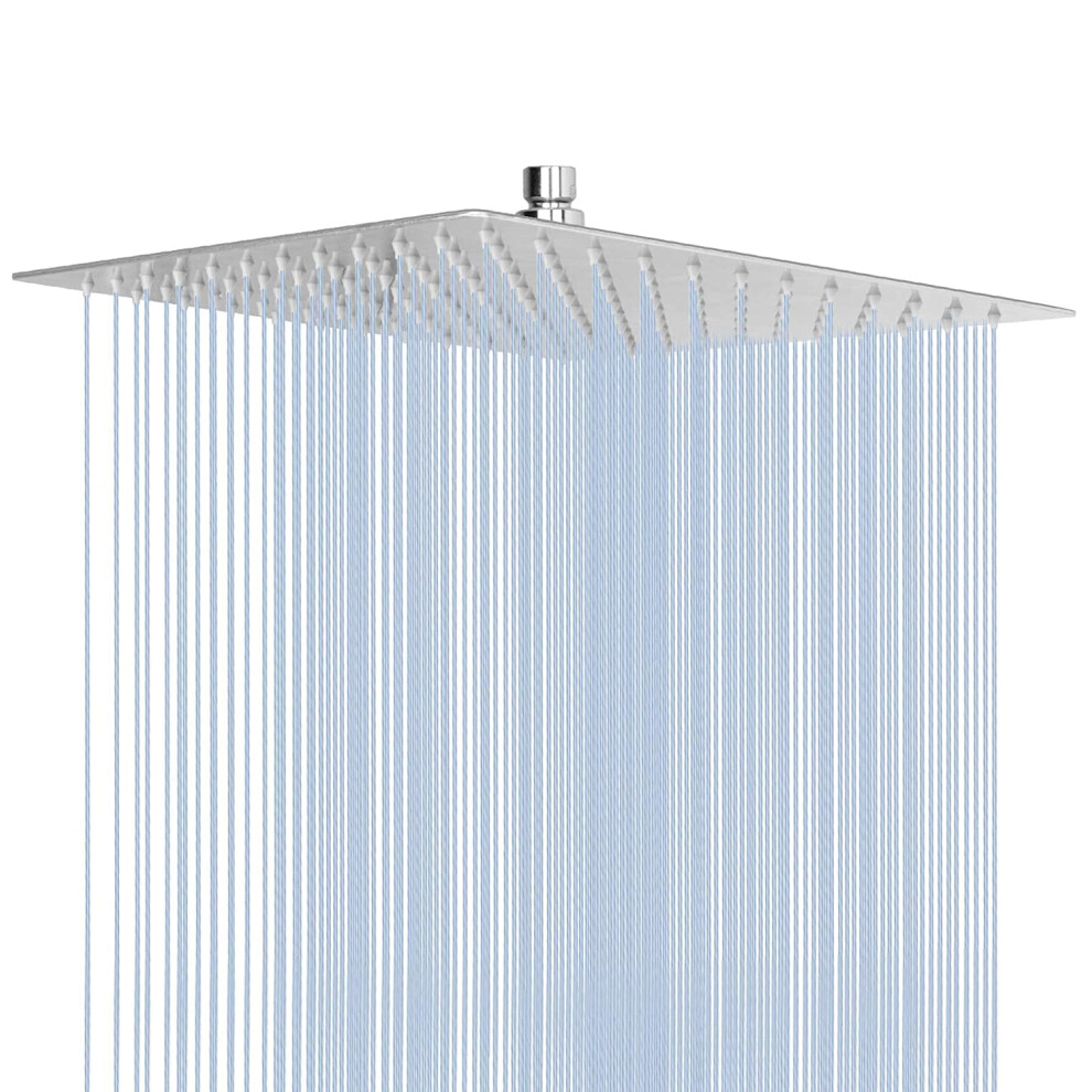 Rain Shower head  NearMoon High Flow Stainless Steel Square Rainfall ShowerHead  Waterfall Bath Shower Body Covering  Ceiling or Wall Mount 12 Inch  C-image-OPC-PFM56RR-NEW