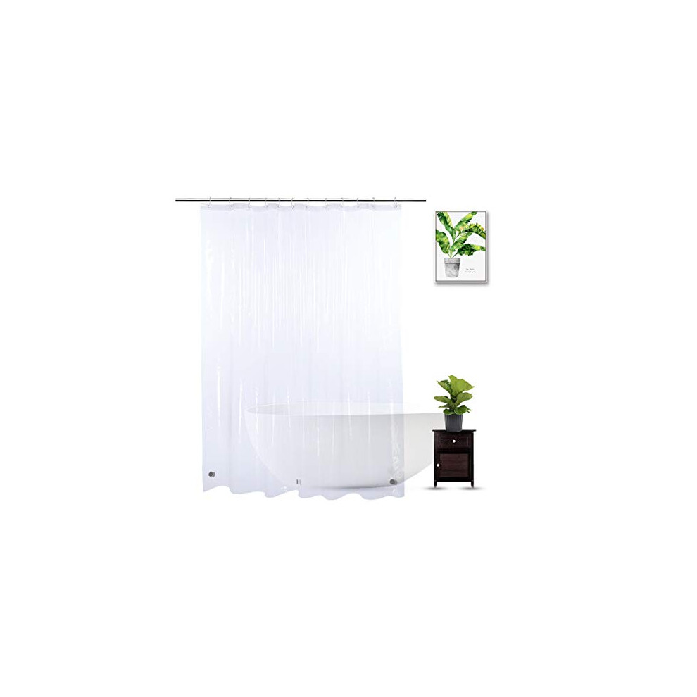 Doublure de rideau de douche WellColor 74 pouces de long, doublure de douche transparente EVA robuste avec 3 aimants lest   s puissants, 100 %    tan