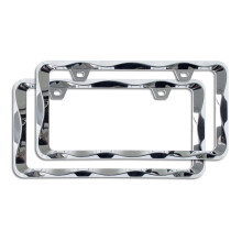 Sgooky 3D Curly Wave M?nster nummerplade Holder Chrome nummerplade Ramme fra Pure Zinc Alloy Metal Perfect Plate Holder (2pcs Chrome)