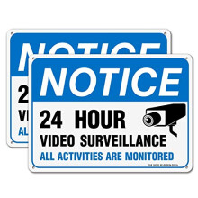 Video Surveillance Sign  All Activities Are Monitored - 2/4 Pack - 7 x 10 Inches Rust Free .040 Aluminum Reflective - UV Protected  Waterproof  Weathe