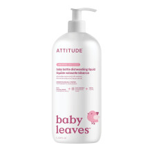 ATTITUDE Sabão para Bebé e Limpeza de Garrafas, Líquido de Lavar Louça EWG Verificado, Sem Corantes ou Fragrâncias