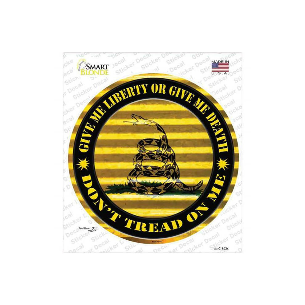 Smart Blonde C-892S-M Dont Tread On Me Novelty Circle Sticker Decal - Medium Yellow 727897993863