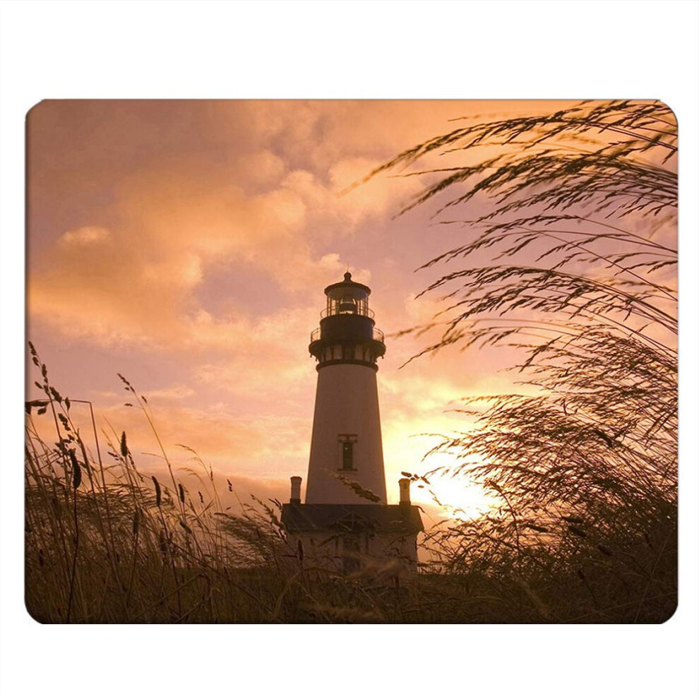 Nicokee Lighthouse Rectangle Gaming Mousepad Lighthouse With Sunset Mouse Pad Mouse Mat For Computer Desk Laptop Office 9.5 X 7.9 Inch Non-Slip Rubber 6952031492269