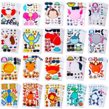 Sinceroduct 100PCS Make Your Own Stickers for Kids Make-a-Face Stickers 100 Pack 20 Animals. Zoo Animals Sea Creature Dinosaur and More Gift of F