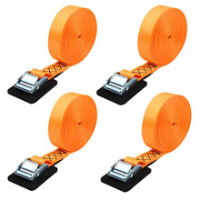 JCHL Robust 20-fod-til-1-tommers binding af remsspidsstropfrem Lastbinding Stropp Padset Cam Lock Buckle 1000 lbs Kapacitet (4-pack)