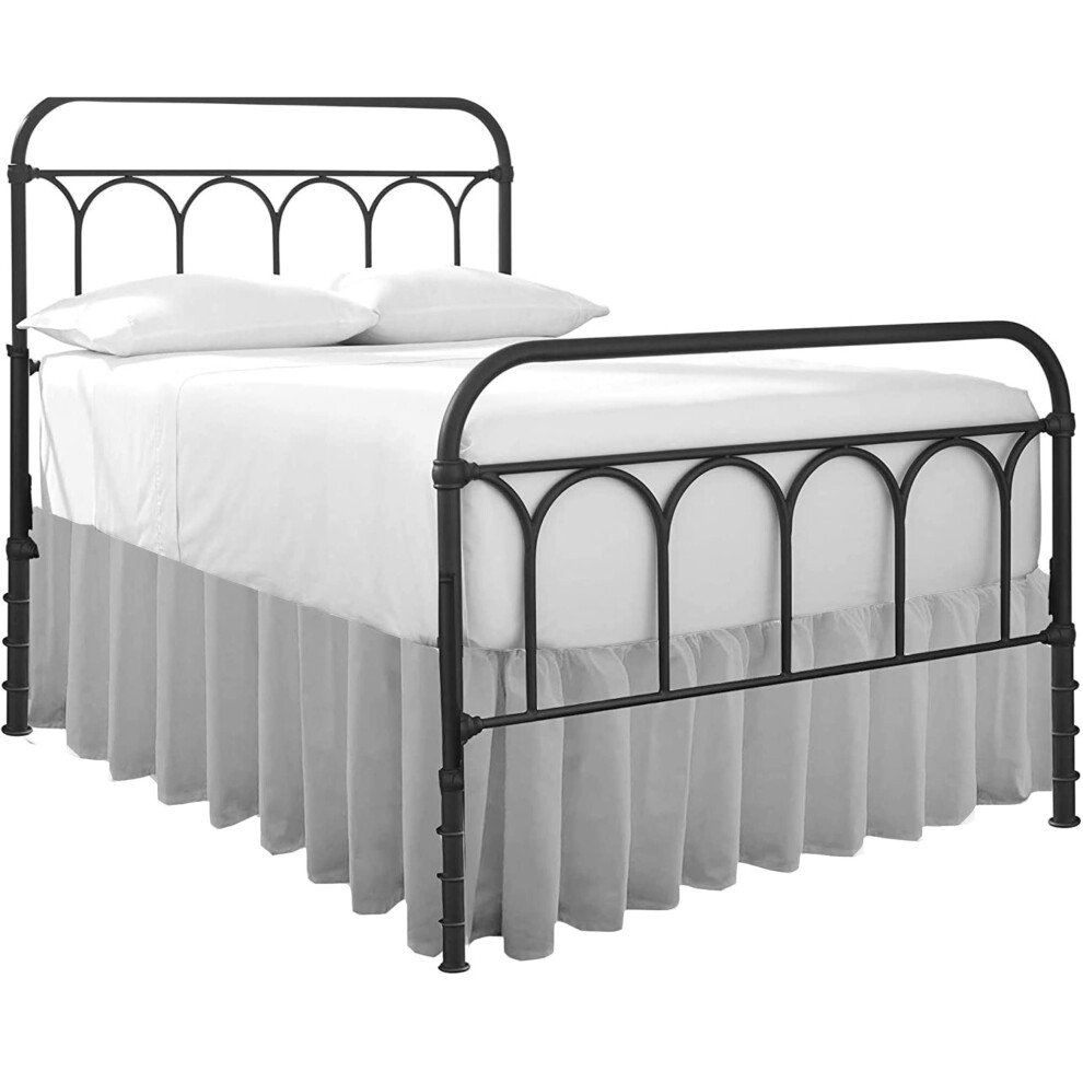 Cache-sommier     volants avec coins fendus - Volant anti-poussi   re - Hauteur de 30,5 cm - 100 % microfibre - Brillance douce et aspect luxueux - C
