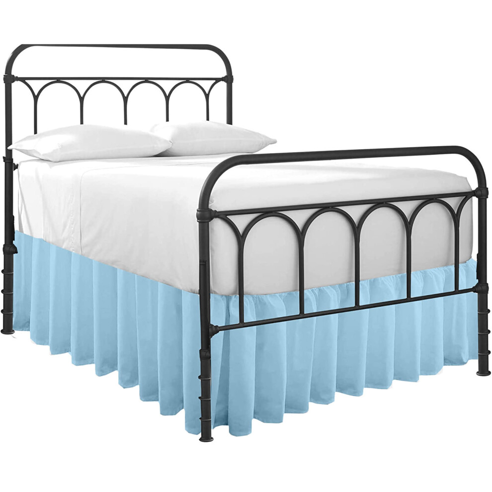Cache-sommier     volants avec coins fendus - Volant anti-poussi   re - Hauteur de 53 cm - 100 % microfibre - Brillance douce et aspect luxueux - Cac