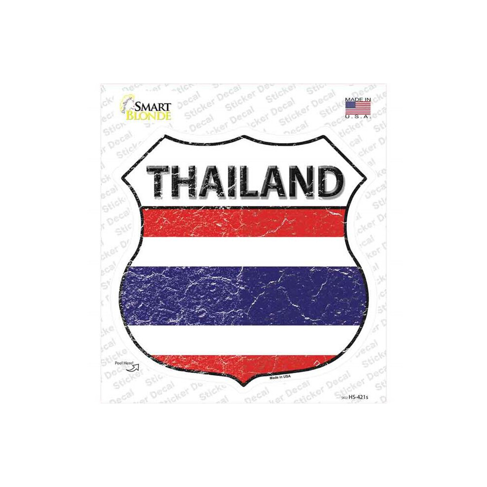 Smart Blonde Hs-421S-M Thailand Flag Novelty Highway Shield Sticker Decal - Medium 731997822947