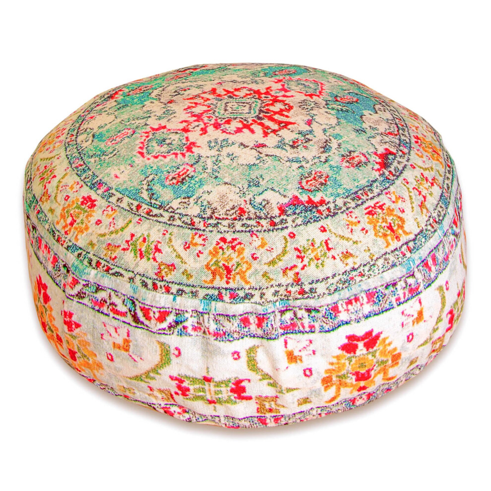 Mandala Life ART Grand coussin de sol rond jaune Pouf ottoman Coussin de sol indien Boho Chic Coussin vintage parfait pour salon Chambre     couche