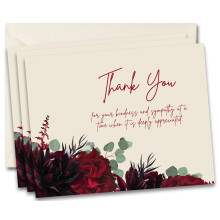 Cart   es de agradecimento para funeral - simpatia de luto de agradecimento com envelopes - Mensagem dentro (50 Vermelho Floral)