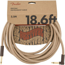 Fender Festival hampa instrumentkabel med begrnsad livstidsgaranti Rak/vinkel naturlig 18,6 fot