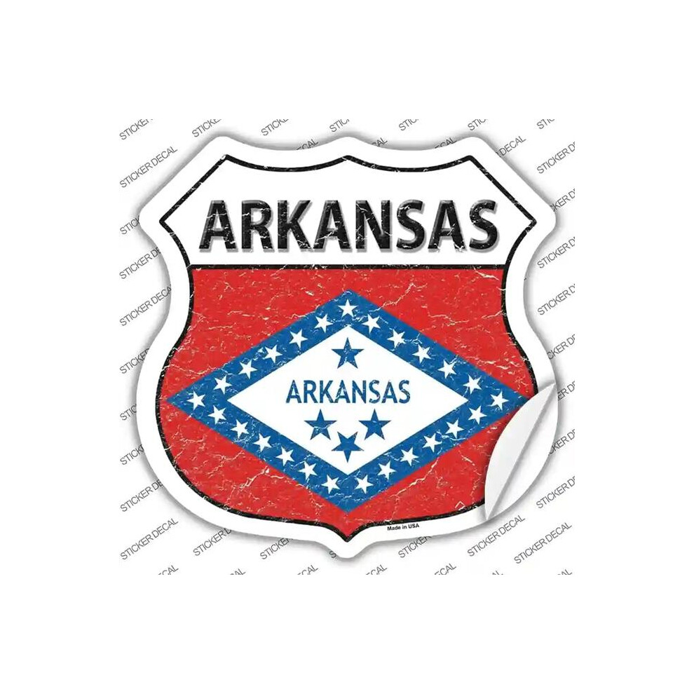 Smart Blonde Hs-112S-S Arkansas Flag Novelty Highway Shield Sticker Decal - Small 731997827164